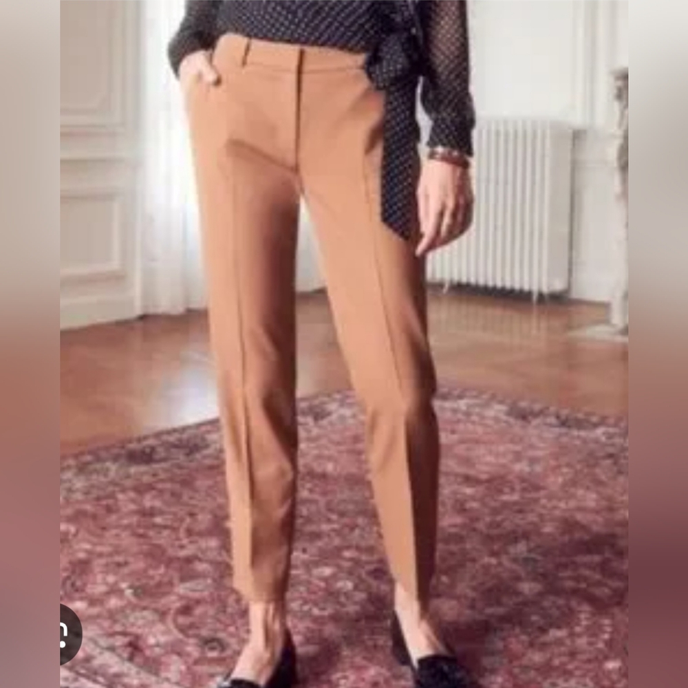 Sezane Tan Gustavo Wool Blend Pant Trousers Size 34 US 2